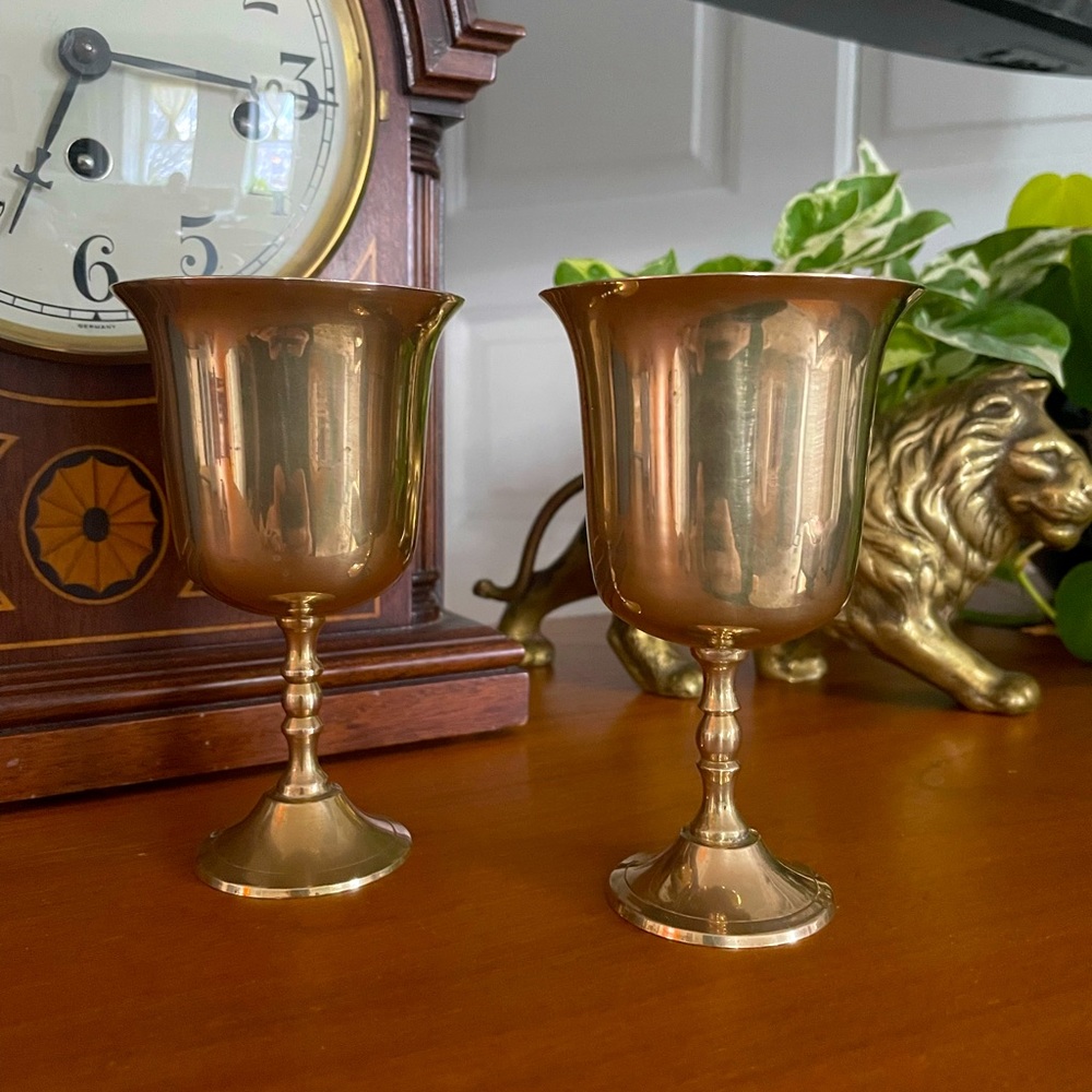 Antique Brass Goblets
